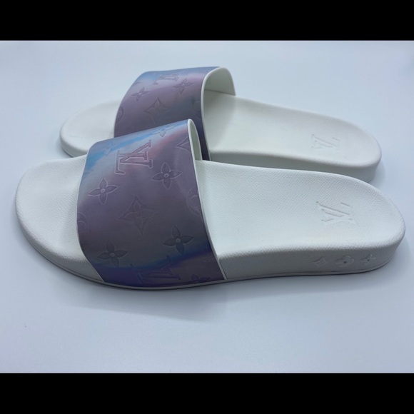 Rose Waterfront Mule Iridescent Monogram sz 8 1/2 - Picture 5 of 16